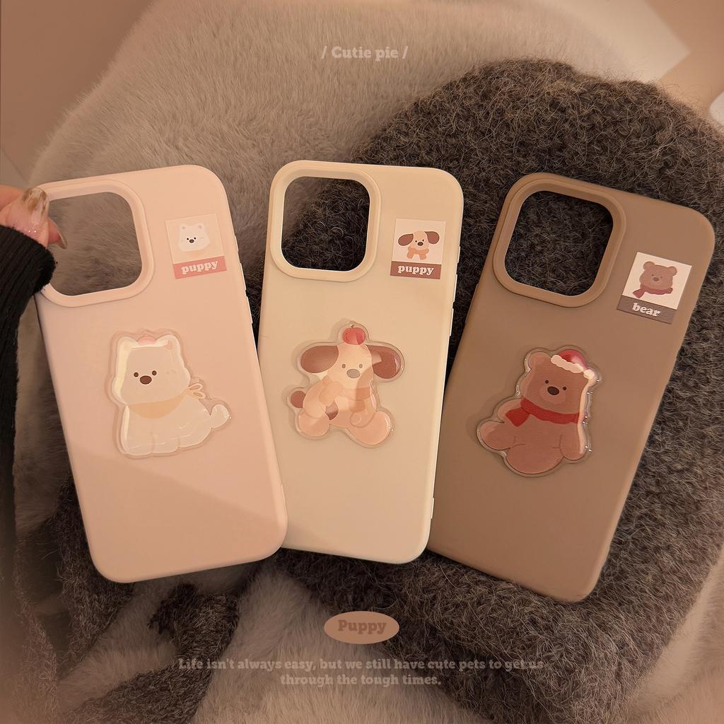 Cute Three Dimensional Animal 17promax Apple 16 Mobile Phone Case Iphone14 Suitable for 13 Niche Cartoon 12 Soft