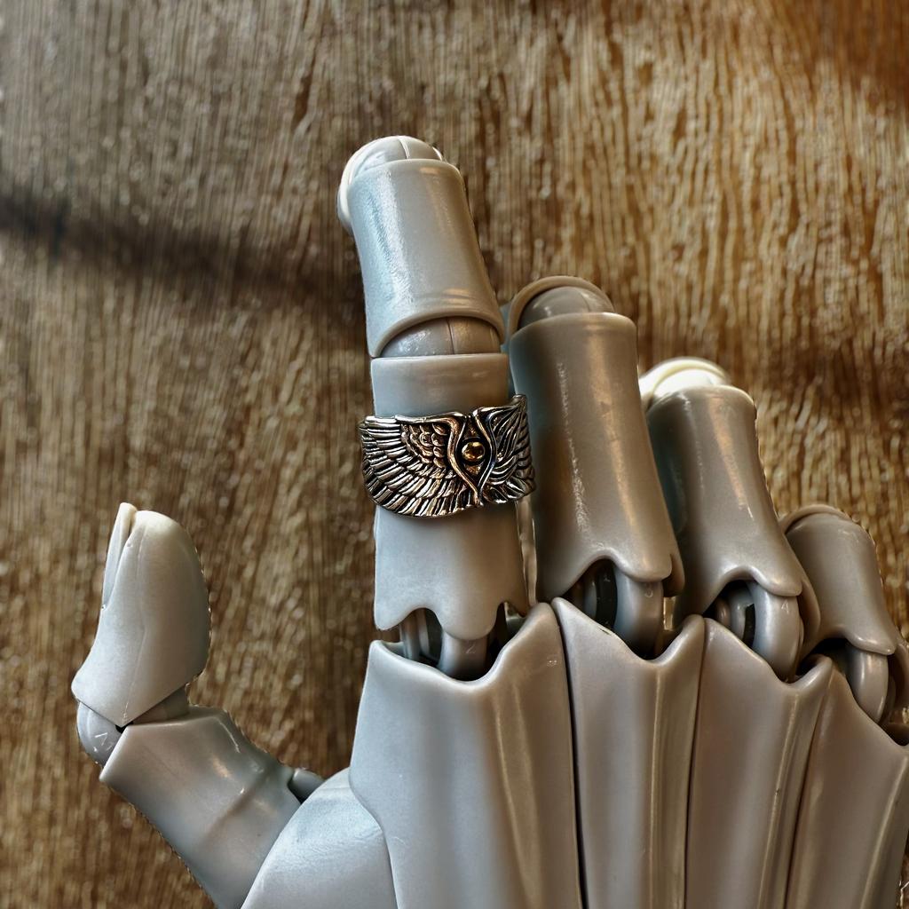 Retro Angel&Demon WIngs Adjustable Open Ring For Men Punk Gothic Edgy Jewelry Silver Color Bikers Accessories Vintage Gift