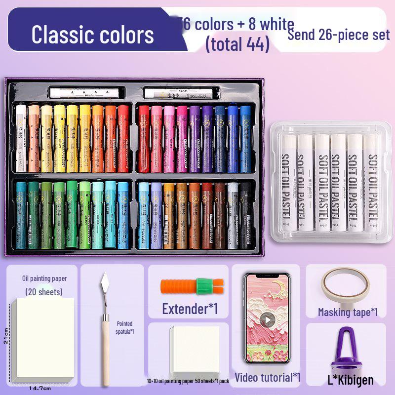 Super Soft Oil Pastel Set with Brush & Scraper Tools - Perfect Crayons for Kids' Birthday Gifts & DIY Projects