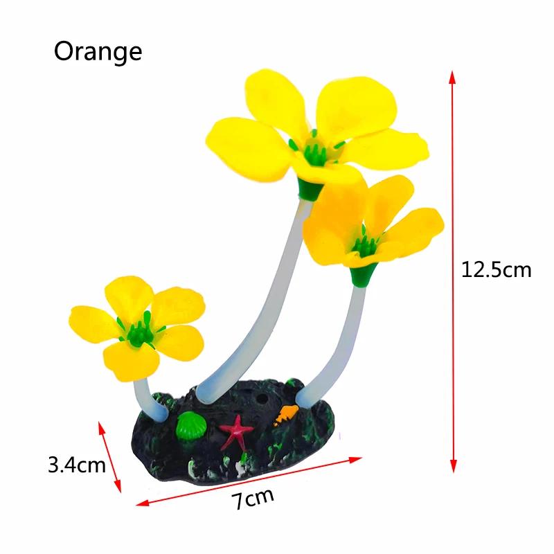 

Beautiful Simulation Artificial Aquarium Plastic Plants Decoration Aquatic Fish Tank Ornaments Water Flower Landscape Decor оранжевый