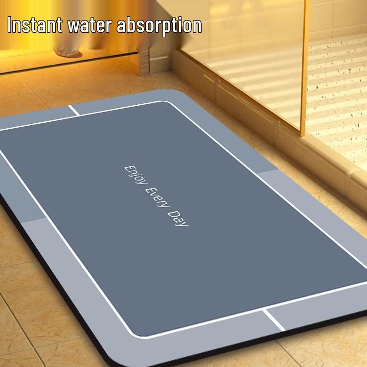 Bathroom Absorbent Non-Slip Diatomaceous Earth Mat: Quick-Drying, Stain-Resistant, Easy-Clean Mat