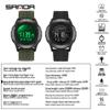 SANDA Outdoor Multifunctional Waterproof Men's Watch with Large Screen Display for Students