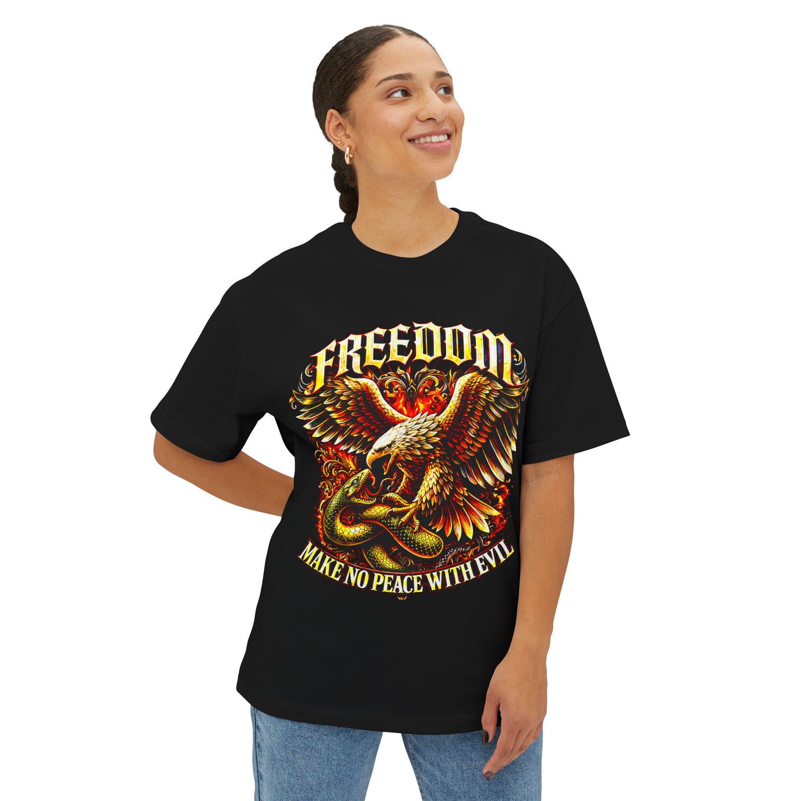 Freedom Make no peace with Evil V3 Eagle and Snake, Vintage Americana M