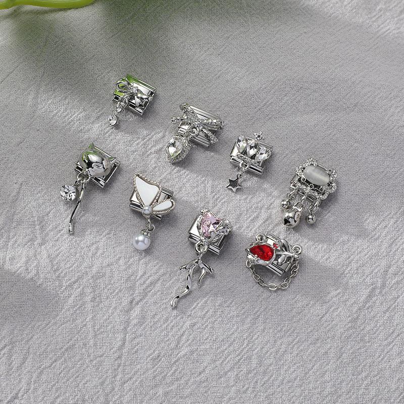 Romantic Love Bow Flower Butterfly Wing Chain Pendant Italian Charm Links Fit 9MM Stainless Steel Bracelet Women DIY Making Gift