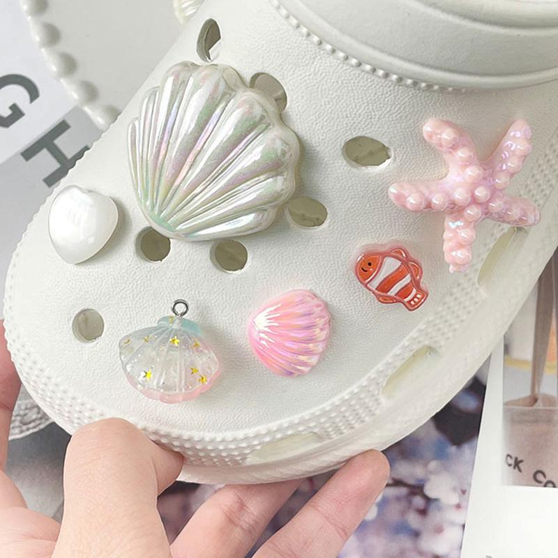 12Pcs Hawaiian Starfish Shoe Buckles Removable Shoe Accessories Diy Shoe Flower Women'S Beach Shoes Decorative Buckle Ornaments