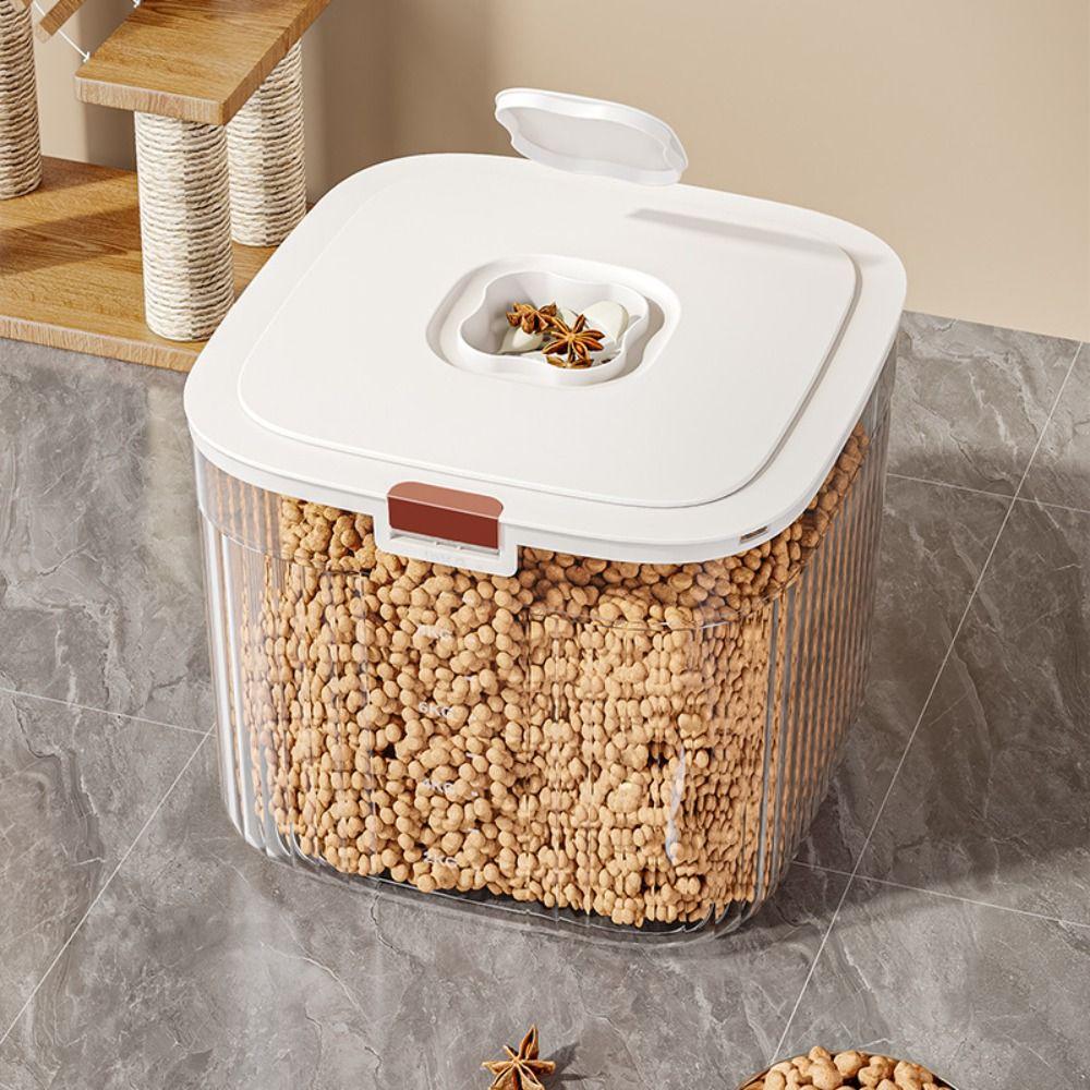 Sealed Dog Food Storage Container Transparent Pet Food Storage Barrel  Pet Supplies