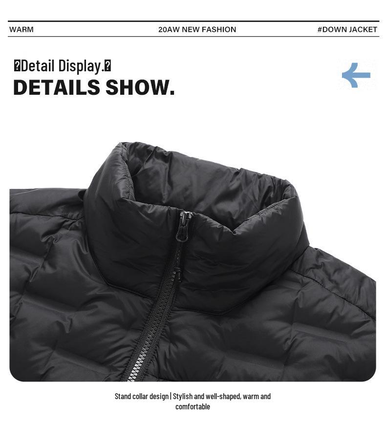 Leichte Daunenjacke für Damen und Herren mit Stehkragen für den Winter - Weiße Entendaune, Modischer Lässiger Warmer Mantel
