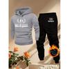 Fashionable Men's Sports Suit, Fashionable Printed Hoodie Paired with Long Jogging Pants.