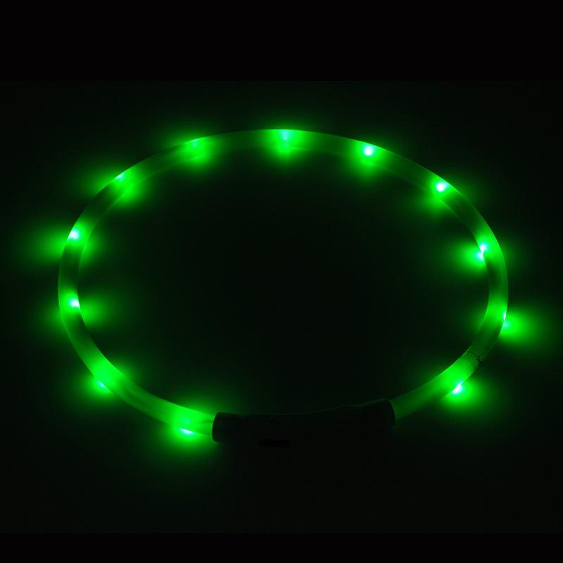 USB Rechargeable LED Dog Collar with 3 Flashing Modes for Night Safety