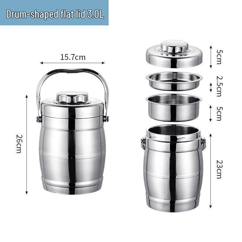 Double-Layer Stainless Steel Insulated Lunch Box - Large Capacity Bento Box for Adults