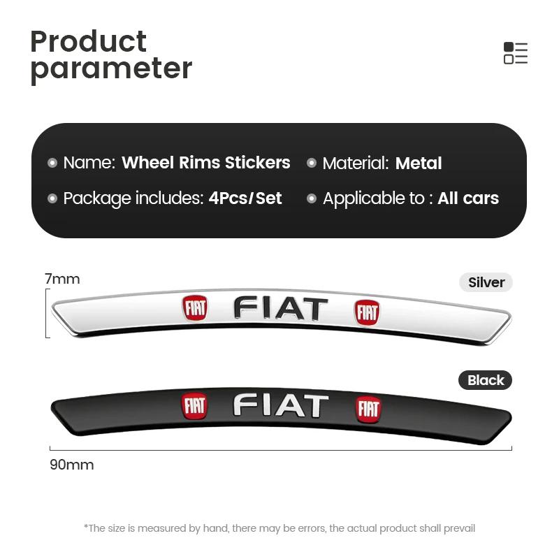 Aluminum Auto Racing Car Wheel Hub Sticker Rim Decal Badge For FIAT Abarth 500 Panda Bravo Punto Tipo Linea Ducato Accessories