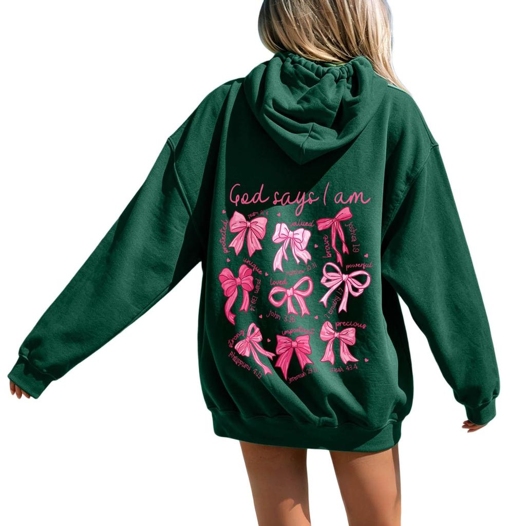 Women's Long Sleeve Letter Print Hoodie Sweatshirt Casual Pullover