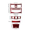 5Pcs For Toyota Camry Red Carbon Fiber Interior Central Console Cover Trim