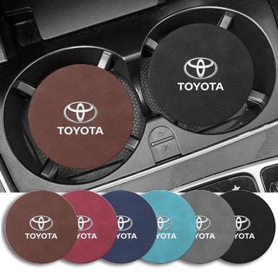 Wildleder Auto Untersetzer Matte Wasserbecher Schlitze Rutschfeste Unterlage Für Corolla Yaris Chr Auris RAV4 Land Cruiser Camry Highlander