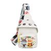Girls' Cartoon Print Canvas Shoulder Bag with Adjustable Strap