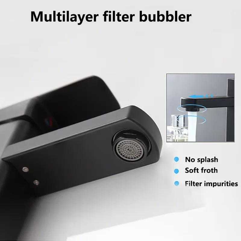 Bathroom single hole sink plastic hot and cold faucet, deck mounted washbasin sink bathtub square faucet