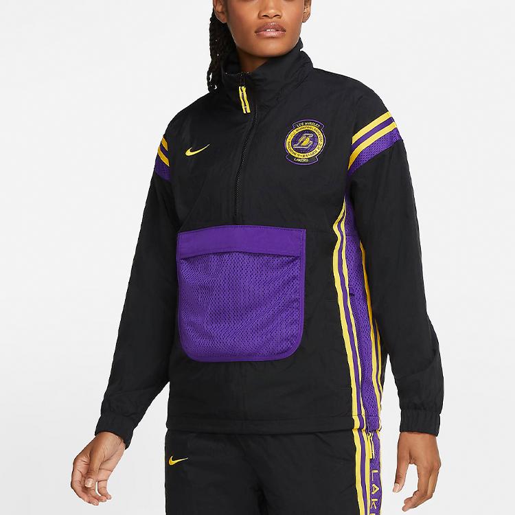 Nike NBA Los Angeles Lakers Courtside Casual Sports Jacket Women Jacket Black CN0254-010