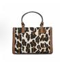 TORY BURCH Ella Double T Logo Leather Tote Bag Tote Bag Shopping Bag Shoulder Handbag Mini Women's Leopard Print
