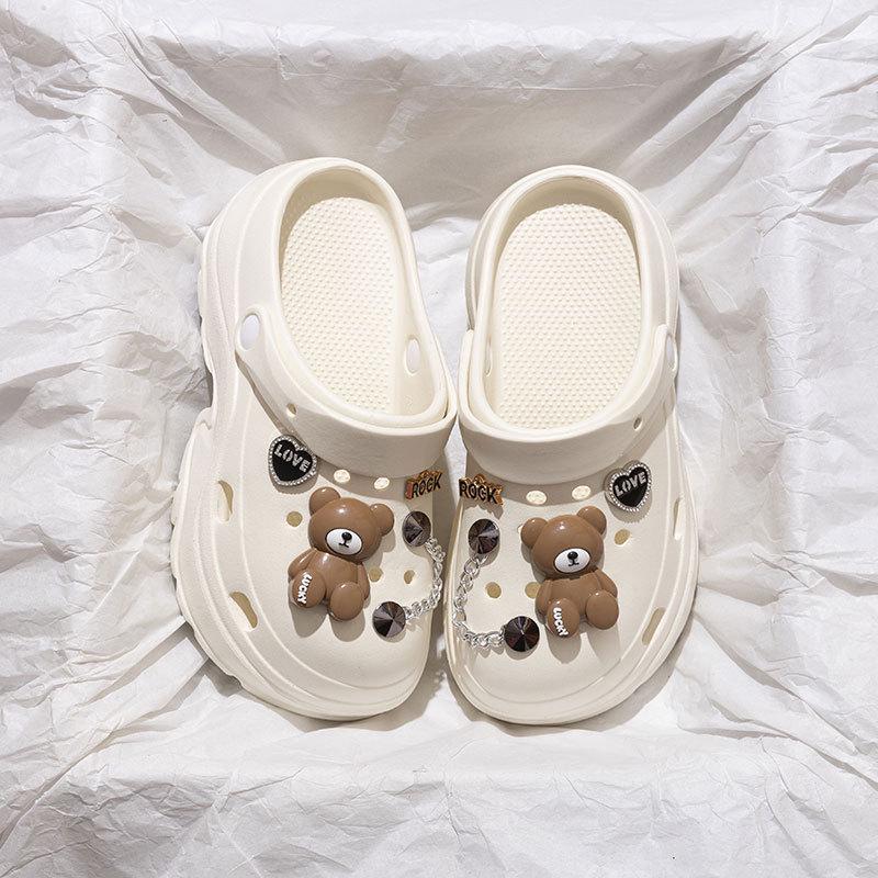 Women's Chunky Height-Boosting Odor-Resistant EVA Beach Sandals - Trendy Summer Baotou Slippers