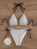 2025 Sexy Wavy Cutout Bikini Set - Tie-Up 2-Piece Swimsuit for Women