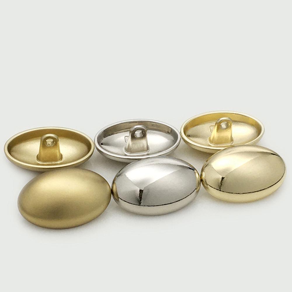 10Pcs Matte & Glossy Oval Metal Buttons For Clothing/Bags/Shoes, 17.5/22.5Mm Minimalist Fashion Buttons Gold Silver Mist Gold