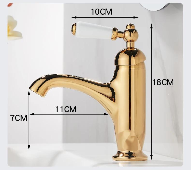 Brush Gold Basin Faucet Chrome Hot and Cold Mixers Antique Wash Basin Faucet Taps Ceramic handle Black Basin Faucets