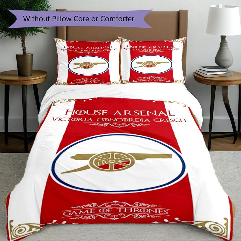 3pcs Duvet Cover Set (1*Duvet Cover + 2*Pillowcase, Without Core),football team.C Print Bedding Set, Bedroom Decor, All‑Season, Birthday Gift