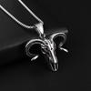 Collana con ciondolo a forma di testa di toro nordico punk retrò per uomo, gioielli classici con personalità animale