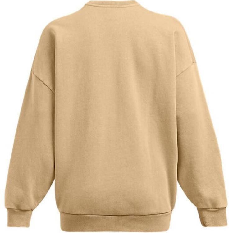 Under Armour Icon FW24 Round Neck Letter Casual Long Sleeve Sweatshirt Women Sweatshirt Camel-Brown 1386486-263