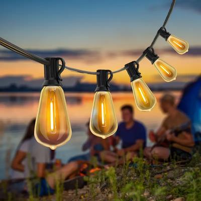 ST38 Outdoor String Lights Vintage Outside Patio Lights with Edison Bulbs Connectable Hanging Lights for Yard Party