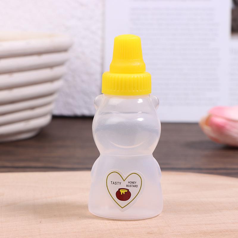 4Pcs Cartoon Mini Bear Sauce Squeeze Bottle Mini Bento Box Soy Sauce Box Tomato Sauce Honey Salad Sauce Container Accessories