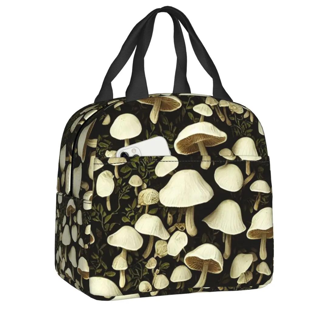 Mushroom Forest Insulated Lunch Bag for Women Leakproof Thermal Cooler Bento Box Office Picnic Travel