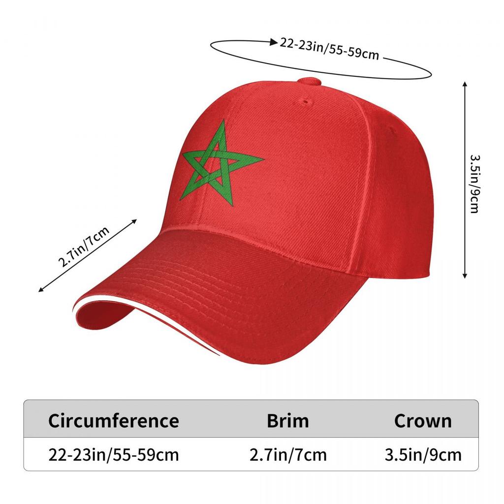 Morocco Flag Washed Unisex's Baseball Cap Outdoor Trucker Snapback Caps Dad Hat Golf Hats