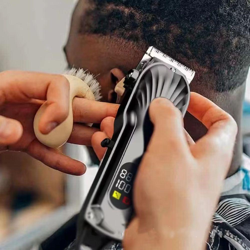 LCD Digital Display Hair Trimmer Rechargeable Bald Head Clipper Portable Electric Hair Clipper