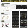 Hanging Jewelry Organizer with Multi-size pockets Double-Sided Jewelry Holder for Earrings, Necklaces, Rings on Closet, Wall, Door,Jewelry Organizer
