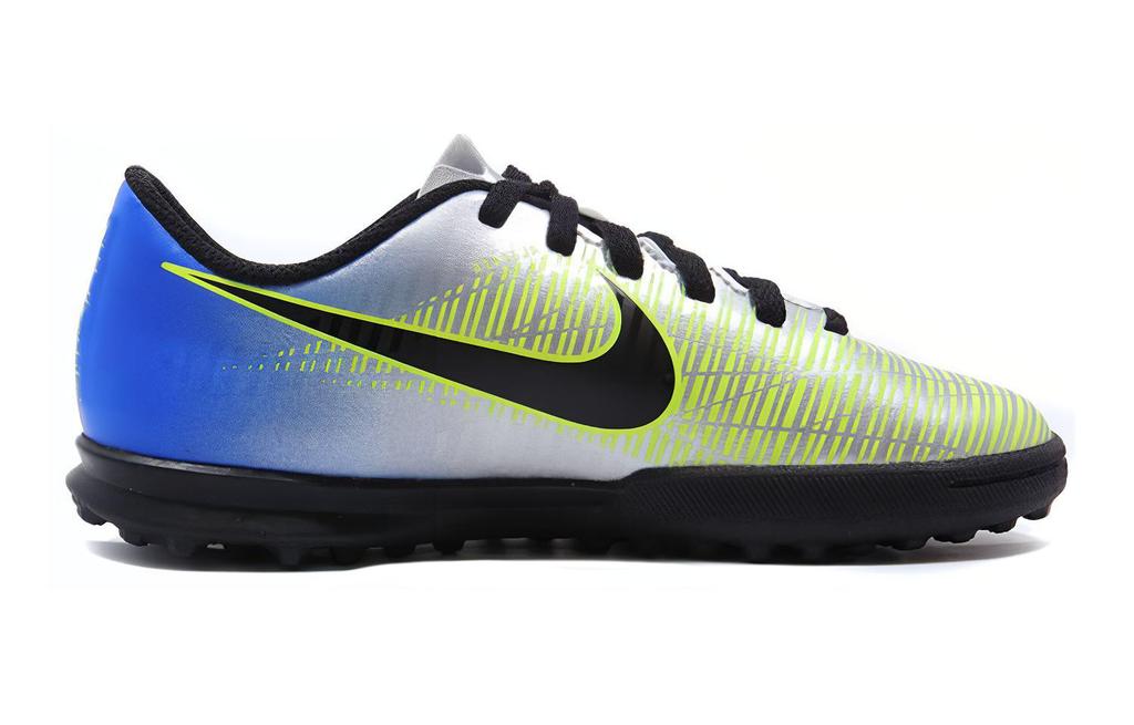 Nike JR MercurialX Victory 6 TF Abrasion Resistant Low top Kids' Soccer Shoes Silver Blue Kids' 921497-407