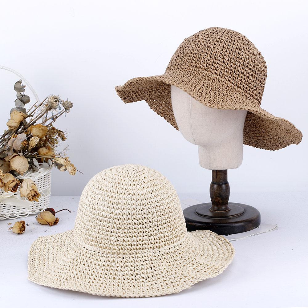 2023 Women's Summer Beach Cap Hat Pure Color Bucket Hat Cool Women's Hats for the Sun Sun Hat Straw Hat Hat for Girl Hiking Hat