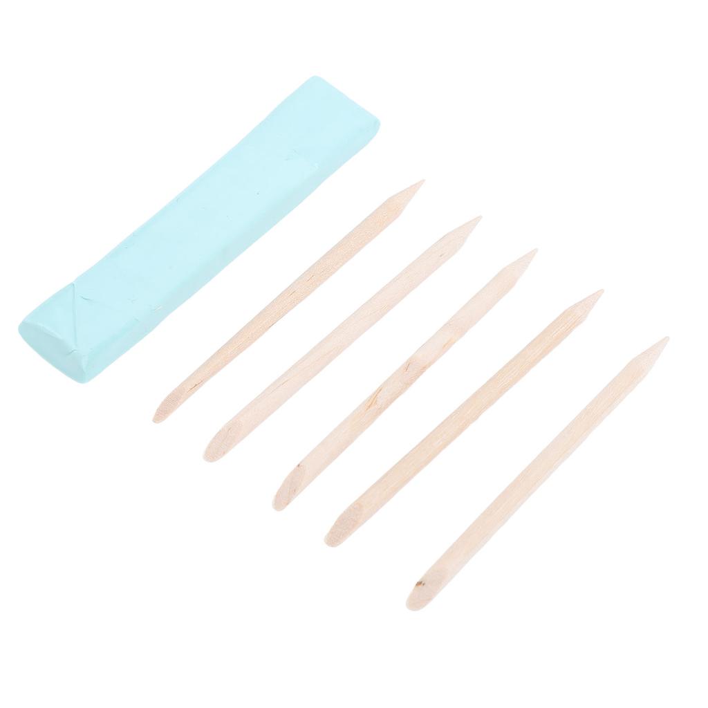 Watch Repairing Cleansing Clay with 5 Wooden Sticks Grease Removal Watch Maintenance Tool for Watch