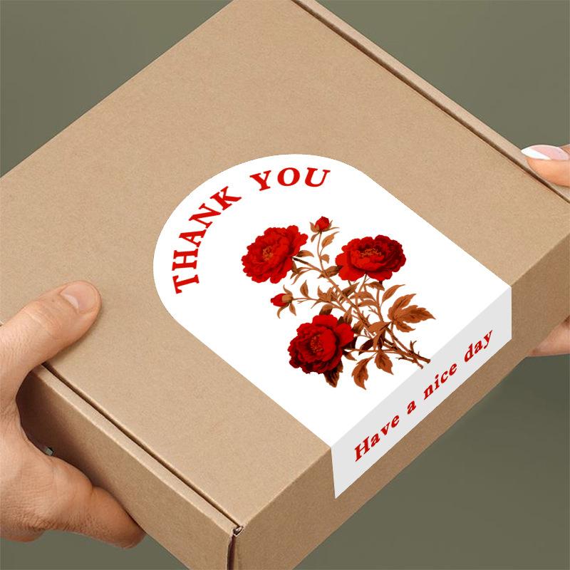 Colorful Flower Stickers, Roses, Peonies, Stickers, Packaging Sealing Stickers, Gift Box Decorations, Adhesive Stickers