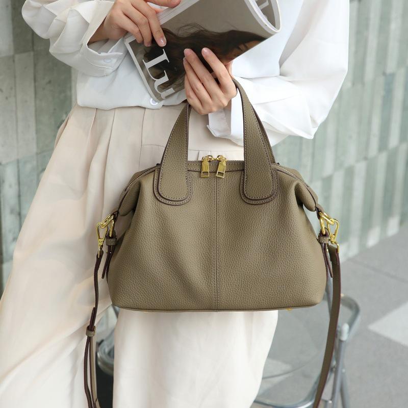 Genuine Leather Crossbody Bag - 2025 Summer Collection, High-End Fashion & Large Capacity