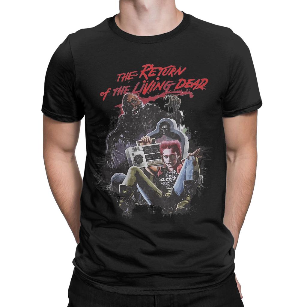 Return Of The Living Dead Retro Horror T-Shirts for Men Cotton Tee Shirt Round Neck Short Sleeve T Shirts Plus Size Clothing
