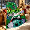 Custom Name Personalized Plants vs. Zombies Print Blanket, Home Decor, Bedroom, Sofa, Camping, Couch, Gifts for Birthday Christmas