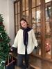 Plus Size Women's Round Neck Cotton Shawl Cardigan with Vertical and Bubble Stripes