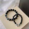 Heartfelt Bells Obsidian Bracelet for Couples, Original Niche Design, Gift for Boyfriend, Girlfriend, or Lover