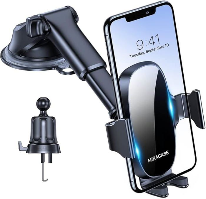 Support Téléphone Voiture - Miracase - 4-en-1 - Ventouse Puissante - Rotation 360° - Compatible 4.0''-7.0''