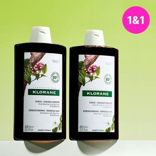 KLORANE Quinine Edelweiss Shampoo Double Plan (400ml+400ml)