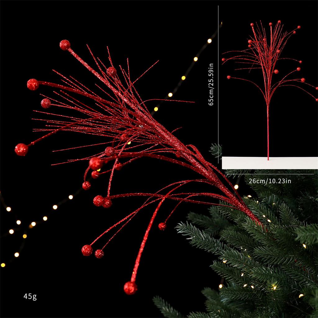 Shimmering Christmas Tree Decoration Sparkling Artificial Plastic Branch For Holiday Tree Wreath Wedding Decoration