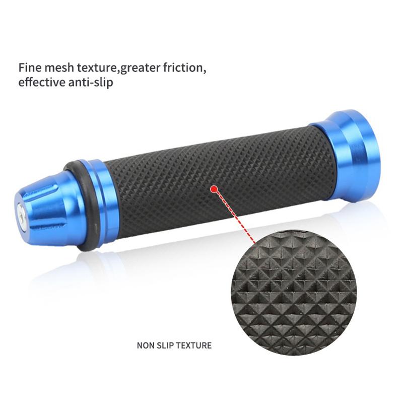 1 Pair Motorcycle Grips Hand Rubber Anti-Slip Cycling Scooter Handlebar Grips Modified 22-24Mm Universal Rubber Handle Bar Grips