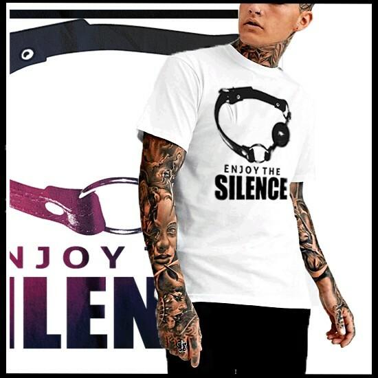 BDSM футболка Кляп Бондаж сенсорная депривация тишина садист мазохист XL Белый M