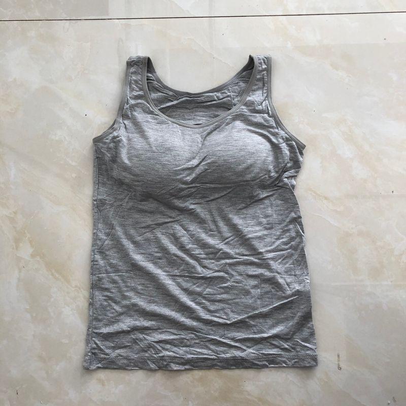 

Integrated Foreign Trade Women s Clothing Pure Color Elastic Wireless Cup Grey A- 10-2-1 S